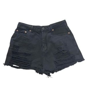 Signature8 Distressed Black Denim Jean Shorts